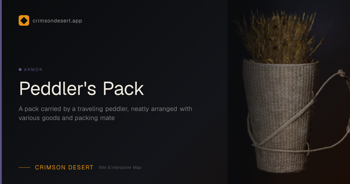Peddler's Pack - Defense, Location & How to Get | Crimson Desert Wiki ...