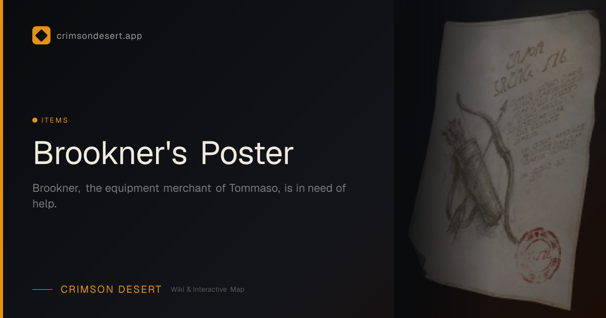 Cartel de Brookner - Location & How to Get | Crimson Desert Wiki ...