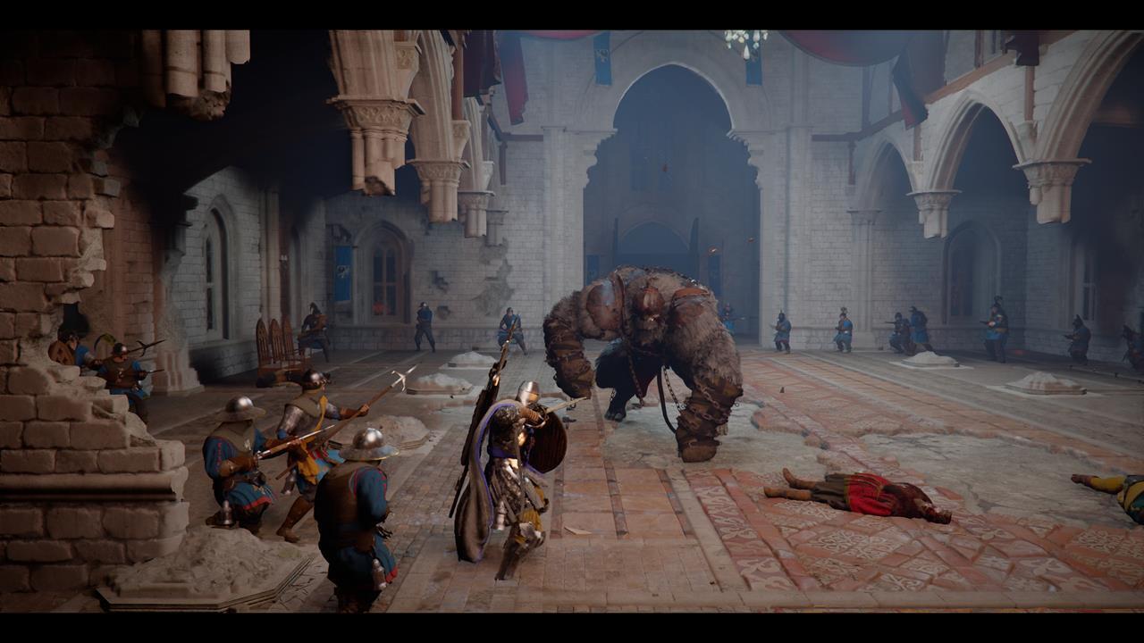Kearush the Slayer charging at Kliff in his arena