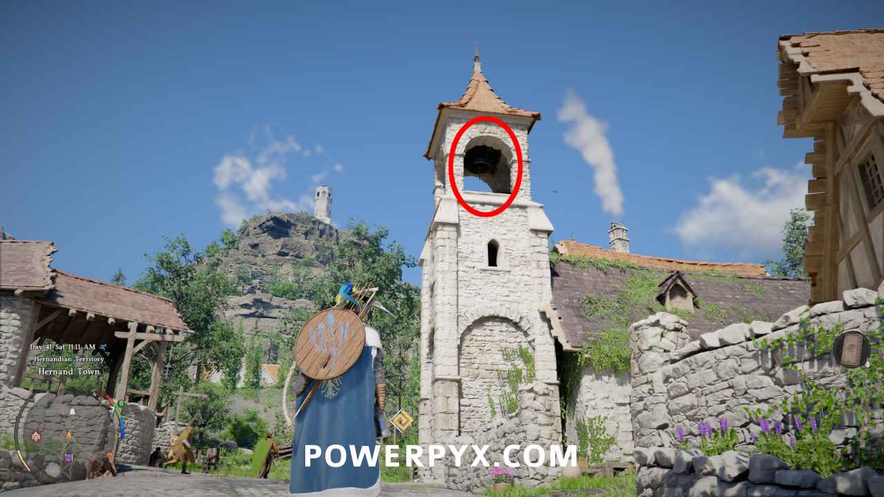 Ringing the Toll of Hernand bell at the top of the clocktower