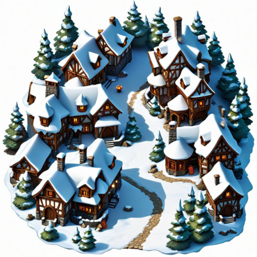 Schneeverwehungs-Dorf