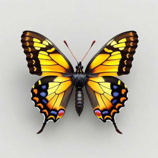 Papillon soufré à barre orange