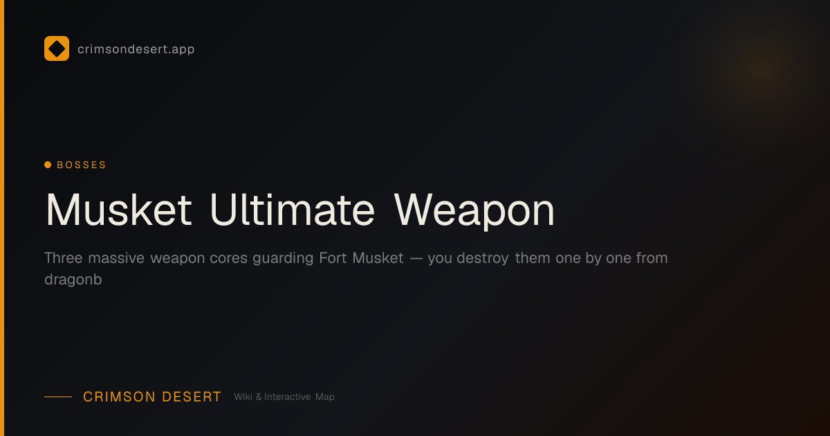 Musket Ultimate Weapon - Location, Strategy & Drops | Crimson Desert ...