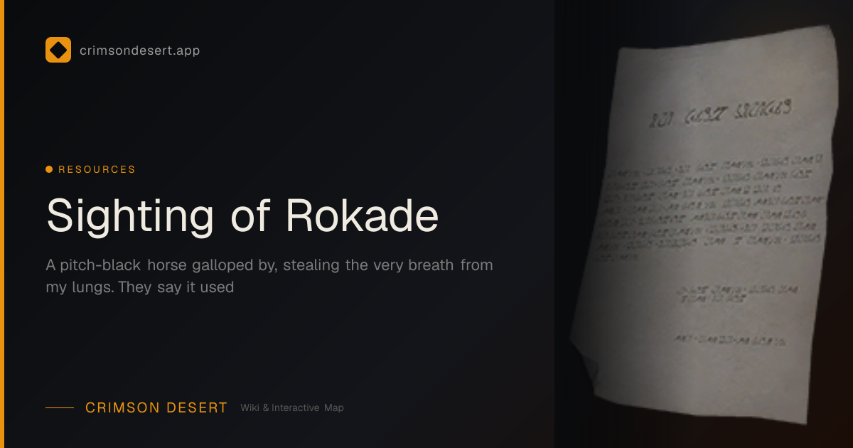 Avistamento de Rokade - Farming Location & Uses | Crimson Desert Wiki ...